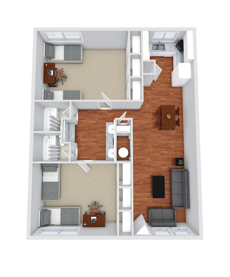 2 Bed Floor Plan 1